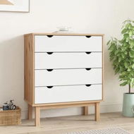 Detailed information about the product Drawer Cabinet OTTA Brown&White 76.5x39.5x90cm Solid Wood Pine