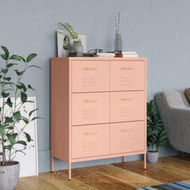 Detailed information about the product Drawer Cabinet Pink 80x35x101.5 Cm Steel.