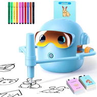 Detailed information about the product Drawing Robot for Boys Girls Montessori Painting Toys for 3 4 5 6 7 8 Year Old, Voice Interactive Educational Drawing Machine with 100 Cards, Blue