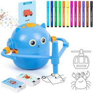 Detailed information about the product Drawing Robot for Kids, Interactive Educational Drawing Robot, Magic Painting Robot Toy with 12 Color Pens for Girls and Boys Age 3 and Up, Blue