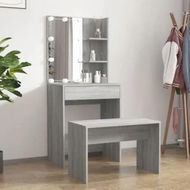 Detailed information about the product Dressing Table Set with LED Grey Sonoma Engineered Wood