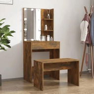 Detailed information about the product Dressing Table Set with LED Smoked Oak Engineered Wood