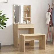 Detailed information about the product Dressing Table Set with LED Sonoma Oak Engineered Wood