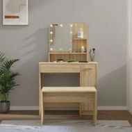 Detailed information about the product Dressing Table Set with LED Sonoma Oak Engineered Wood