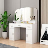 Detailed information about the product Dressing Table Vanity Mirror Dresser Makeup Desk With 3 Drawers Storage Bedroom Furniture White Modern