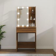 Detailed information about the product Dressing Table with LED Brown Oak 60x40x140 cm