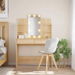 Dressing Table with LED Lights Sonoma Oak 96x40x142 cm. Available at Crazy Sales for $189.95