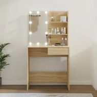 Detailed information about the product Dressing Table with LED Sonoma Oak 74.5x40x141 cm Engineered Wood