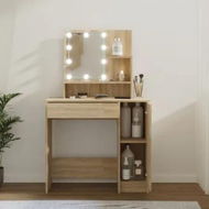 Detailed information about the product Dressing Table with LED Sonoma Oak 86.5x35x136 cm