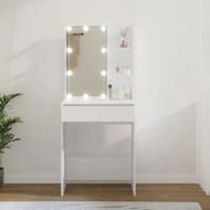 Detailed information about the product Dressing Table with LED White 60x40x140 cm