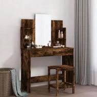 Detailed information about the product Dressing Table with Mirror Smoked Oak 96x39x142 cm