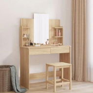 Detailed information about the product Dressing Table with Mirror Sonoma Oak 96x39x142 cm