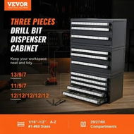 Detailed information about the product Drill Bit Dispenser Cabinet 3 Pieces Three-Drawer for 1/16' to 1/2' & Letter Sizes A to Z Five-Drawer Drill Bit Organizer for Wire Gauge