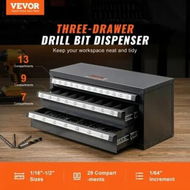 Detailed information about the product Drill Bit Dispenser Cabinet Three-Drawer Drill Bit Organizer Cabinet for 1/16' to 1/2' Steel Drill Dispenser Organizer Cabinet with Labels Stackable