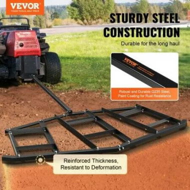 Driveway Drag, 84' Width Tow Behind Drag Harrow, Q235 Steel Driveway Grader with Adjustable Bars, Support up to 50 lbs, Driveway Tractor Harrow for ATVs, UTVs, Garden Lawn Tractors