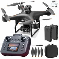 Detailed information about the product Drone with Screen Controller,Brushless Motor,Altitude Hold One Key Take Off Landing with Black Outdoor Carrying Case(Black-2 Batteries)