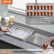 Detailed information about the product Drop in Ice Chest, 14'L x 12'W x 18'H Stainless Steel Ice Cooler, Commercial Ice Bin with Cover, 40 qt Outdoor Kitchen Ice Bar, Drain-pipe and Drain Plug Included, for Cold Wine Beer