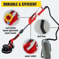 Detailed information about the product Drywall Sander Electric Drywall Sander 750W Foldable with Strip Light Vacuum Bag