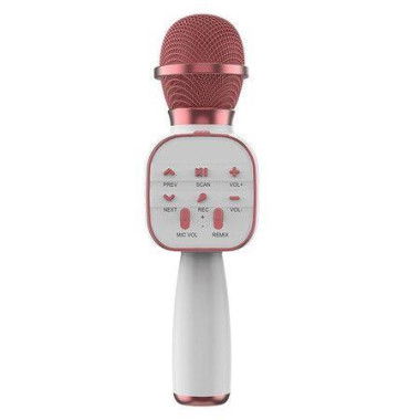 DS813 Wireless Bluetooth Karaoke Microphone Handheld Microphone Professional Speaker Music Player Gaming Mic For Home KTV Pink