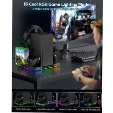 Dual Charger RGB Cooling Fan Charging Station for X-box Series X: Charge and Cool Your Controllers Simultaneously