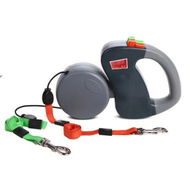 Detailed information about the product Dual Dog Retractable Leash, Auto Untangles, Supports Up To 50lb Dogs, 10ft Distance Each Dog, Color Coded Control, Waterproof