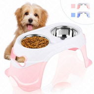 Detailed information about the product Dual Elevated Raised Pet Dog Puppy Feeder Bowl Stainless Steel Food Water Stand