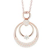 Detailed information about the product Dual Halo Circle Necklace Pendant Rose Gold Plated Sterling Silver