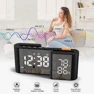 Detailed information about the product Dual Screen LED Digital Alarm Clock with FM Radio Temperature and Humidity Display