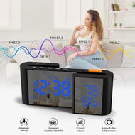 Detailed information about the product Dual Screen LED Digital Alarm Clock with FM Radio Temperature and Humidity Display