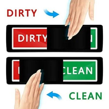 Durable and non-scratching Clean Dirty Sign Magnet with Bold and clear 'Clean' & 'Dirty' text for Dishwasher,Kitchen (Black)