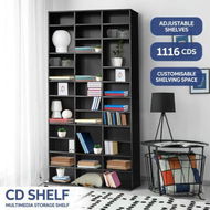 Detailed information about the product DVD CD Display Shelf Bookshelf Media Storage Cabinet Rack Stand Movie Music Video Game Collection Organiser Tray Cupboard Unit Black