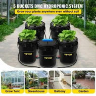 Detailed information about the product DWC Hydroponic System, 5 Gallon 5 Buckets, Deep Water Culture Growing Bucket, Hydroponics Grow Kit with Pump, Air Stone and Connected Reservoir, for Indoor/Outdoor Leafy Vegetables