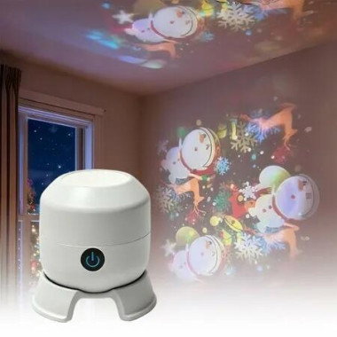Dynamic Rotating LED Projector Light,360 Degree Rotating Ocean Wave Night Projection Night Light,Multi-Angle Projection Base (Christmas)