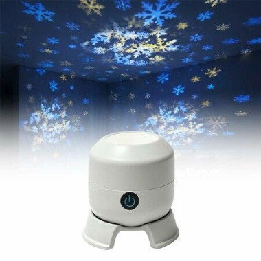 Dynamic Rotating LED Projector Light,360 Degree Rotating Ocean Wave Night Projection Night Light,Multi-Angle Projection Base (Snow)