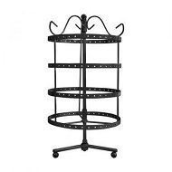 Detailed information about the product Earring Holder Stand Jewelry Display Hanging Rack Storage Metal Organizer 4 Tier Black