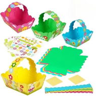 Detailed information about the product Easter Basket,DIY Easter Nest,Gift Baskets with Easter Bunnies and Chick Stickers,Easter Gifts for Kids,Easter Decoration