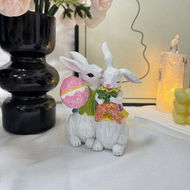 Detailed information about the product Easter Bunny Couple Decorations Spring Decors Figurines Tabletopper Decorations for Easter Day