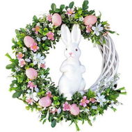 Detailed information about the product Easter Decorative Rabbit Wreath Realistic Realistic Looking Home Hanging Ornament