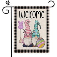 Detailed information about the product Easter Garden Flag, Floral Gnomes Double Sided Vertical Rustic Farmhouse Yard Outdoor Seasonal Decoration 12x18 Inch