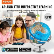 Detailed information about the product Educational Globe for Kids 254 mm Interactive AR World Globe with AR Golden Globe APP LED Night Lighting 720Â° Rotation STEM Toy Gifts