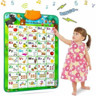 Educational Toys, Interactive Alphabet Wall Chart Learning ABC Poster for Kids Ages 3-6