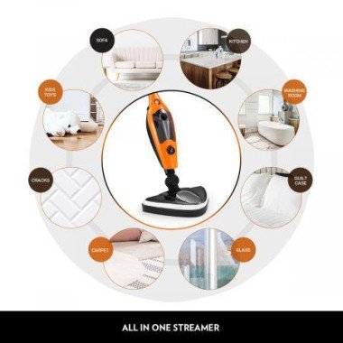 Effective Disinfection Multi Nozzles Steam Mop Cleaner With Swivel Head For Tight Spaces Easy Reaching.