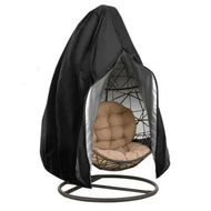 Detailed information about the product Egg Chair Cover with Zipper,Outdoor Garden Patio Hanging Chair Cover 230x200cm, Waterproof 210D Oxford Fabric Hanging Swing Seat Cover,Black