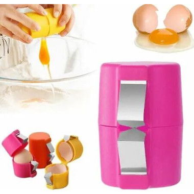 Egg Shell Opener,New Egg Cracker Tool,Hard Boiled Egg Peeler Egg Cube Egg Separator Handheld,Stainless Steel Eggshell Breaker Egg Shell Cutter Kitchen Gadgets (Pink)