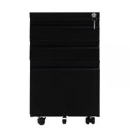 Detailed information about the product EKKIO 3 Drawer Mobile File Cabinet with Lock (Black) EK-FCD-100-XM