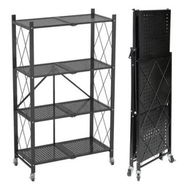 Detailed information about the product EKKIO Foldable Storage Shelf 4 Tier (Black)