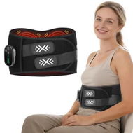 Detailed information about the product Elastic Back Support Belt With Heat And Vibration Massage,Dual Motors 5-Level Heating 3-Gear Timer Waist Massager Belt
