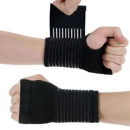 Detailed information about the product Elastic Wrist Support with Strap,Adjustable Wrist Strap Relieves Wrist Pressure,Tendonitis,Sports Use for Men and Women, Right & Lef (Black)