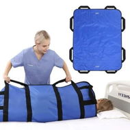 Detailed information about the product Elderly Assistance 120*100cm Blue Positioning Bed Pad: With Handles, Belts, and Washable Incontinence Mattress for Patient Lifts