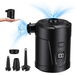 Electric Air Pump for Inflatables, Air Mattress Pump Portable with LCD Display Screen and 4 Nozzles, Inflator Pumps for Pool, Paddle Boats, Camping (Black). Available at Crazy Sales for $24.95